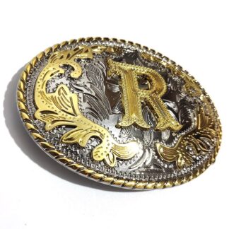 Western Cowboy/Cowgirl Initial Belt Buckle - Large, Letter Buckles For Men  And Women